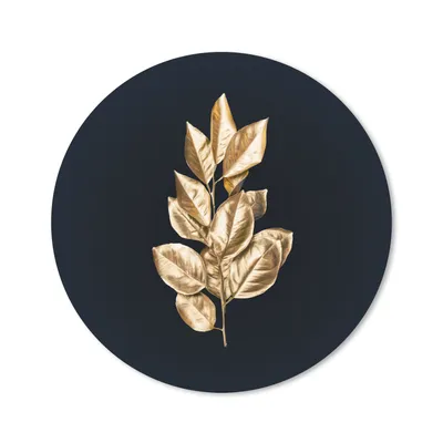 Produktbild von MuchoWow® Mauspad Mousepad Pflanze - Blätter - Gold - Schwarz - Luxus 20x20 cm - Mousepads - Maus Mat - Pad - Mausunterlage - Schreibtischmatte