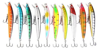 Produktbild von 10 Stück harte Angelköder, Set mit harten Swimbaits für Süß- und Salzwasser