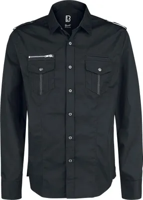 Produktbild von Brandit Langarmhemd Herren Rockstar Shirt Longsleeve schwarz L