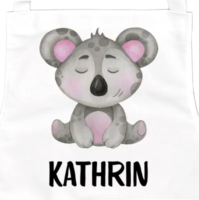 Produktbild von personalisierte Kinderschürze mit Namen Koala-Bär Tiere Küchenschürze Malschürze Bastelschürze Kinder SpecialMe weiß 6-10 Jahre