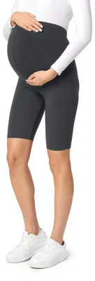 Image de Be Mammy : leggings de grossesse courts en viscose BE-04 (Graphite, XXL)