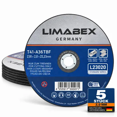 Produktbild von Trennscheiben 230 x 2.0 mm Metall Stahl Edelstahl INOX Rohre Profile Träger Bleche Stangen 5 Stück