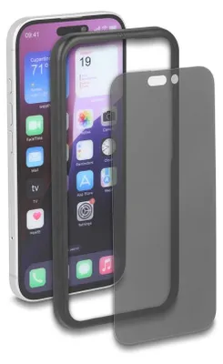 Produktbild von Delock Schutzfolie für iPhone 16 mit Sichtschutz aus gehärtetem Glas Anti Spy 2 Wege Blickschutz mit Installationshilfe