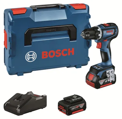 Produktbild von Akku-Bohrschrauber GSR 18V-90 C Professional, 18Volt (blau/schwarz, 2x Li-Ionen Akku 5,0Ah, in L-BOXX)