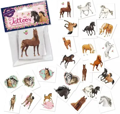 Produktbild von MAUDER VERLAG TapirElla temporäre Tattoos Set Pferde 24 Stück