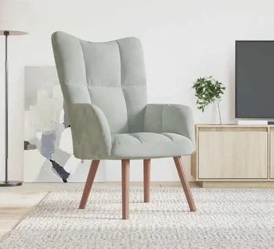 Image de Maison Exclusive - Fauteuil relax gris clair velours