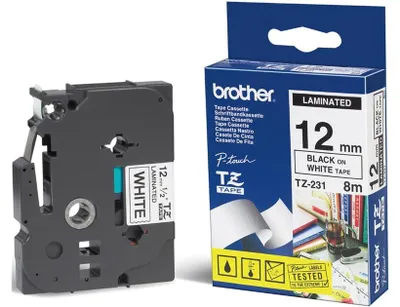 Immagine prodotto di Brother TX231 Brother Schriftbandkassette TX-231 weiß/schwarz 12 mm