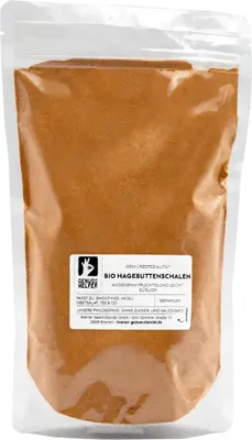 Produktbild von Hagebuttenschalen , gemahlen, Hagebuttenpulver für Desserts und Süßspeisen, ideal für Tees und Smoothies, 500g