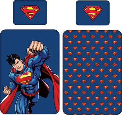 Produktbild von Superman Bettwäsche, 200 cm x 135 cm, 80 cm x 80 cm, Deutsche Standardgröße, 100% Baumwolle