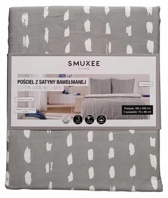 Obrázok produktu pre Smukee Bavlnený satén Súprava posteľnej bielizne 160x200 cm Obojstranná