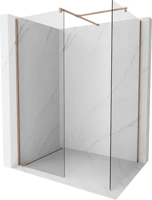 Produktbild von Mexen Kioto Duschwand Walk-in 135 x 90 cm, transparent, roségold - 800-135-202-60-00-090