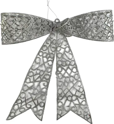 Produktbild von Glitzerschleife in Silber - 4 Stück