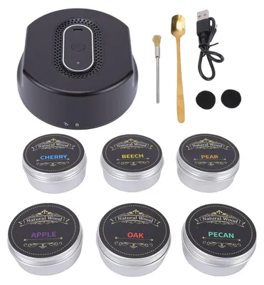 Elektrische Whisky-Räucher-Kit mit 6 Holzsorten, wiederaufladbar