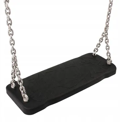Immagine prodotto di Seduta per altalena KBT nera, certificata con catene in acciaio inossidabile, 45 x 18 cm
