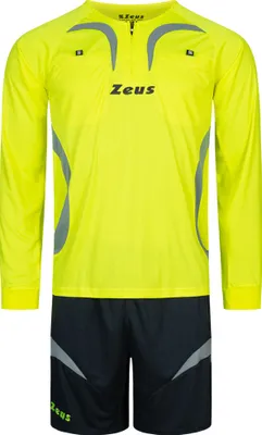 Produktbild von XL GIALLO FLUO|Zeus Herren Schiedsrichter Set Trikot mit Shorts Neon Gelb