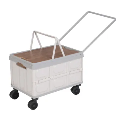 Productafbeelding van Opvouwbare opbergbox van 55 liter, geschikt voor buitengebruik, als cadeau, kleur grijs, maximaal draaggewicht 35 kg