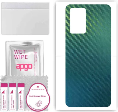 Produktbild von apgo Rückseite Schutzfolie, Skin, kompatibel mit ZTE Blade V40, Hinten Displayschutzfolie aus Vinylfolie, kratzfest, einfache Montage - Kohlenstoff-Chamäleon CAKA1