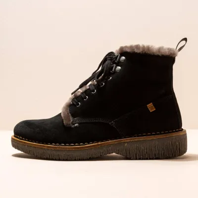 Image de El Naturalista Bottines pour Femme N5579 LUX SUEDE BLACK/VOLCANO Couleur Noir