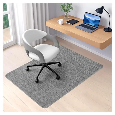 Produktbild von Bürostuhlmatte für Hartholzböden, 90 x 120 cm, rutschfeste Hartbodenschutzmatte, robuste Schreibtischstuhlmatte für Zuhause und Büro, flach, Grau