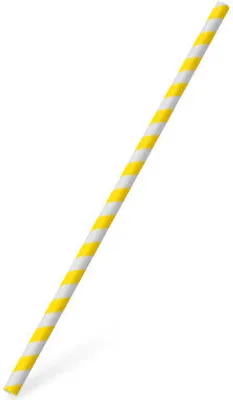 Produktbild von 200x Papiertrinkhalme JUMBO gelb gestreift 250 mm Ø 8 mm