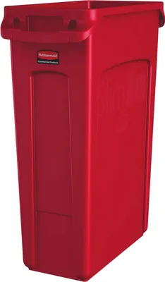 Produktbild von Rubbermaid Slim Jim Belüfteter Abfalleimer mit Luftschlitzen 87L rot