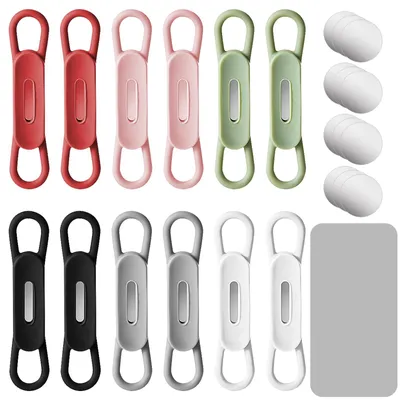 Productafbeelding van Draagbare pennenhouder, 12 stuks, siliconen, magnetisch, in verschillende kleuren