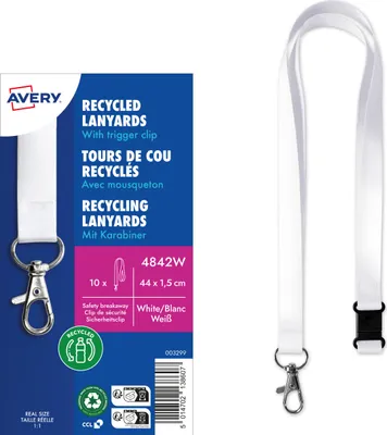 Produktbild von Avery Zweckform 4842W, Lanyard, 15 x 440  mm, 10 Stück