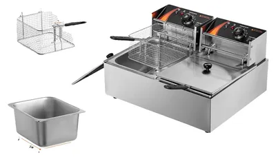 Produktbild von Fritteuse, Dualtank, Temperaturregelung, 2 x 9.1Qt