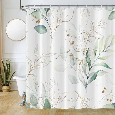 Produktbild von Duschvorhang Eucalyptus Anti-Schimmel grün Textil