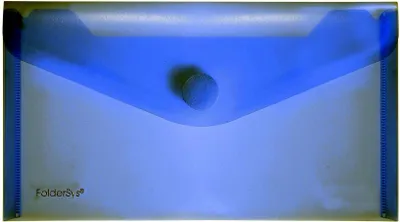 Produktbild von Dokumentenmappe DINlang PP Klettverschluss blau transparent Packung mit 10 Stück