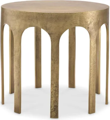 Produktbild von Casa Padrino Luxus Beistelltisch Vintage Messing Ø 55 x H. 50 cm - Runder Aluminium Tisch - Aluminium Möbel - Wohnzimmer Möbel - Luxus Möbel - Luxus Einrichtung - Wohnzimmer Einrichtung