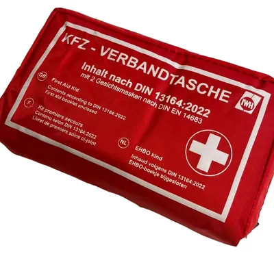 Produktbild von KFZ-Verbandtasche "rot" DIN 13164:2022