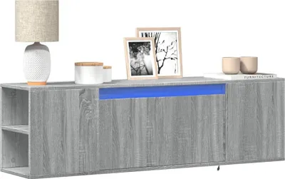 Produktbild von Maison Exclusive - TV-Wandschrank mit LED-Beleuchtung Grau Sonoma 135x31x39,5 cm