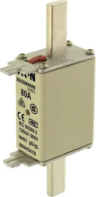 Produktbild von Eaton NH-Sicherung NH01, 80A, 500V AC, gL/gG, 120kA, Kombinationskennmelder, Messerkontakte, 1 Stk.
