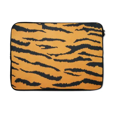 Produktbild von MuchoWow® Laptop Hülle 13 Zoll Tigerdruck - Braun - Orange Laptoptasche - Laptophülle - Sleeve - Rundumschutz