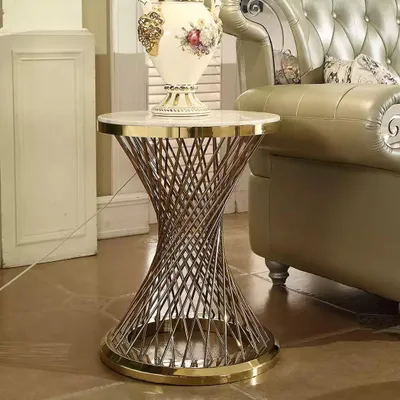 Image de Table basse ronde Table d'appoint Designer Table de salon Acier inoxydable