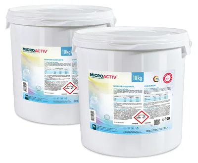 Produktbild von 10 kg Microactiv® Waschpulver Vollwaschmittel für weiße und bunte Wäsche - für Waschtemperaturen bis zu 95 °C