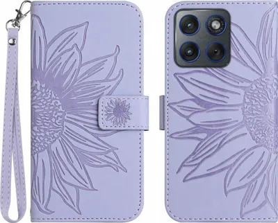 Produktbild von Motorola Edge 70 Hülle - Coverup Sonnenblume Klapphülle mit Schlüsselband - Lavendel