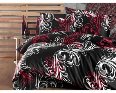 Productafbeelding van Satijn dekbedovertrek, 140x200 cm, kussensloop 70x90 cm, kleur: Atlantis rood