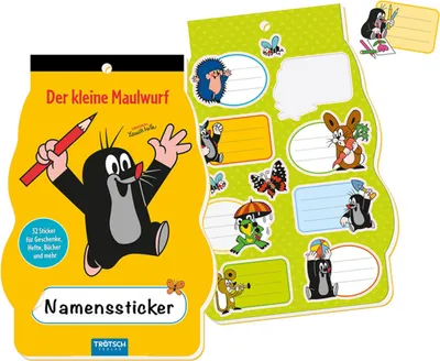 Produktbild von Namenssticker Der kleine Maulwurf 4 Bögen - Sticker für Hefte
