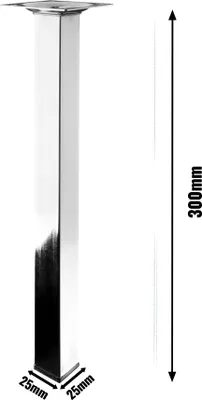 Produktbild von Hettich Tischbein 25 x 25 x 300 mm verchromt