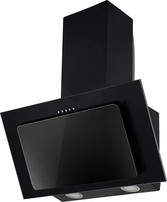 Produktbild von respekta Dunstabzugshaube Schräghaube Wandhaube kopffrei Glas 60 cm schwarz LED
