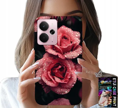Produktbild von Etui Do Realme 14 5G / 14T - Piękne Różowe Róże, Kwieciste Wzory, Case