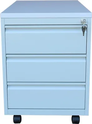 Produktbild von Stahl Büro Rollcontainer Bürocontainer 3 Schubladen 61x46x79cm Lichtgrau 505315