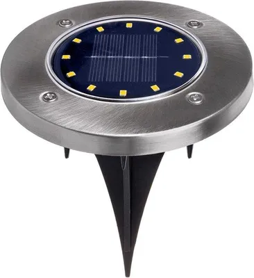 Immagine prodotto di Faretti da terra a energia solare con ancoraggio al suolo – 12 LED SMD | 4000K bianco neutro | Lampada solare per esterni | Illuminazione da giardino IP44