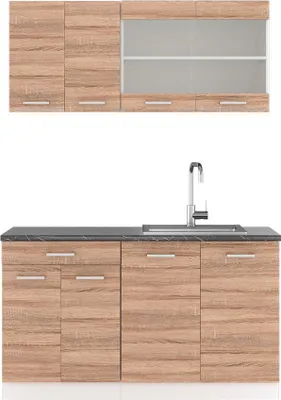 Produktbild von Vicco Singleküche R-Line, 140 cm , AP Anthrazit, Sonoma/Weiß