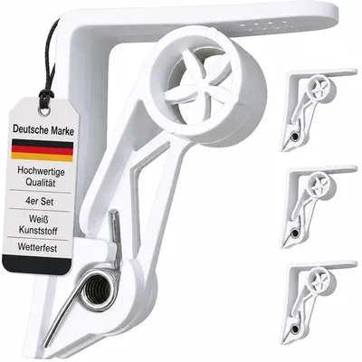 Produktbild von 8 Tischtuchklammern Weiß Kunststoff Tischklammer Tischdeckenklammer Deckenhalter