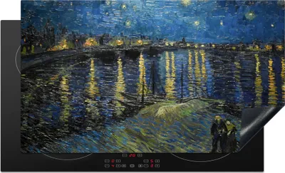 Produktbild von KitchenYeah© Herdabdeckplatte Van Gogh - Brücke - Alte Meister , 91x52cm, Küche Deko, Glaskeramikkochfeld Herdabdeckung, Abdeckplatte fùr Kochfeld