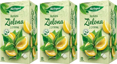 Produktbild von Herbapol Grüner Tee mit Zitrone 60 Teebeutel - Grüntee im Beutel aromatisierter