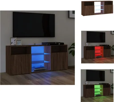 Obrázok produktu pre vidaXL TV skrinka s LED osvetlením hnedý dubový vzhľad 120x30x50 cm - TV nábytok